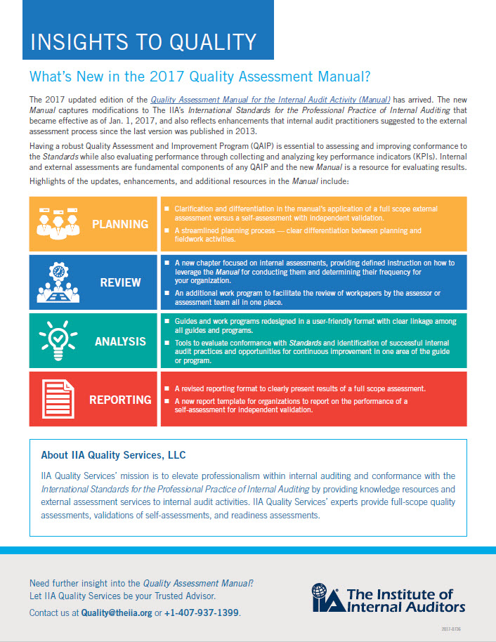 Five Key Characteristics of an  Effective Quality Assurance and Improvement Program (QAIP)