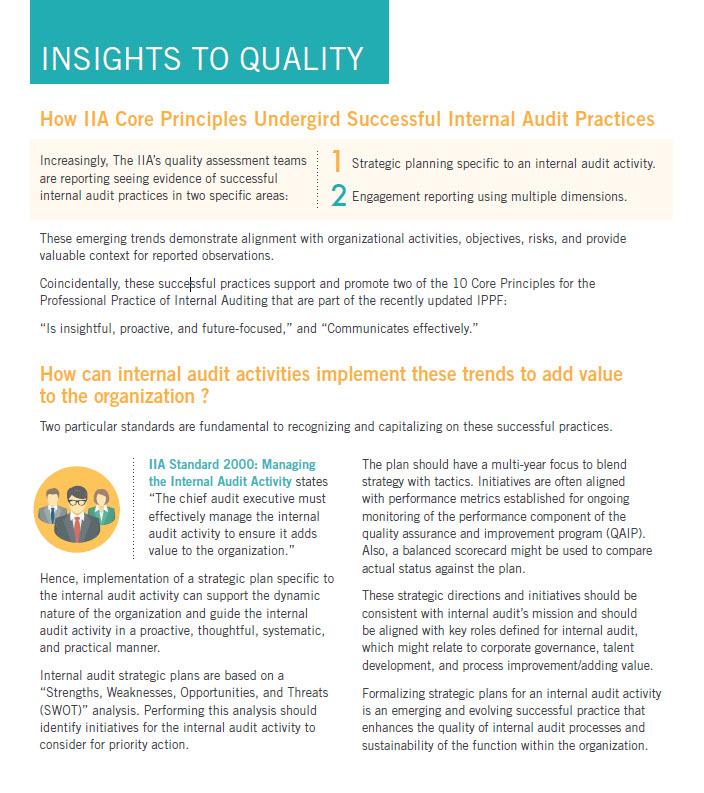 Five Key Characteristics of an  Effective Quality Assurance and Improvement Program (QAIP)